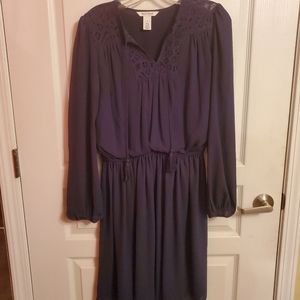 White House Black Market - Navy long sleeve dress - Size 4